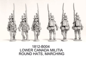 Lower Canada Militia, Round Hats,Marching